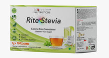Load image into Gallery viewer, Rite Stevia Packets 100 Count 1g Sachets