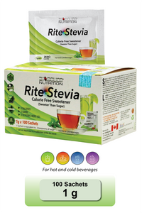 Rite Stevia Packets 100 Count 1g Sachets