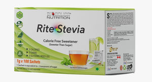 Rite Stevia Packets 100 Count 1g Sachets